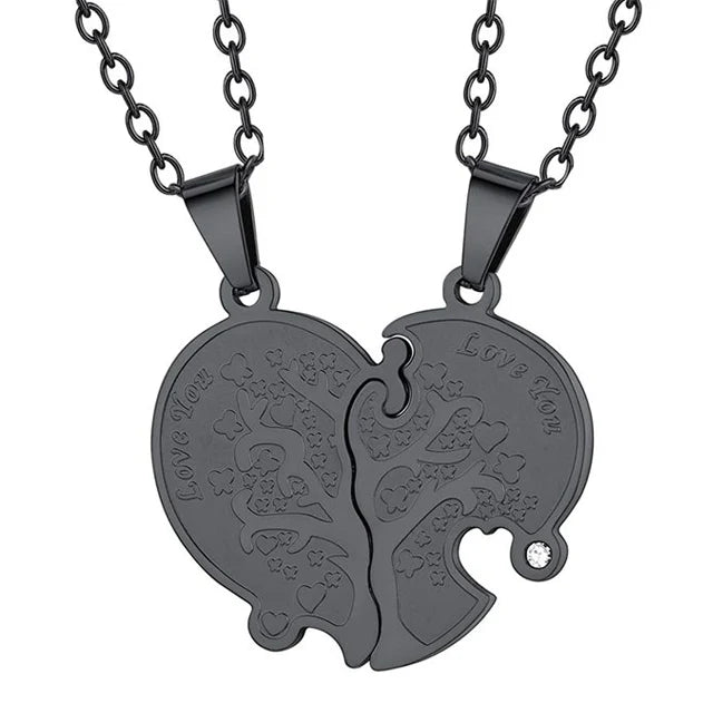 Tree of Life Necklace for Couples – Meaningful Matching Jewellery Black