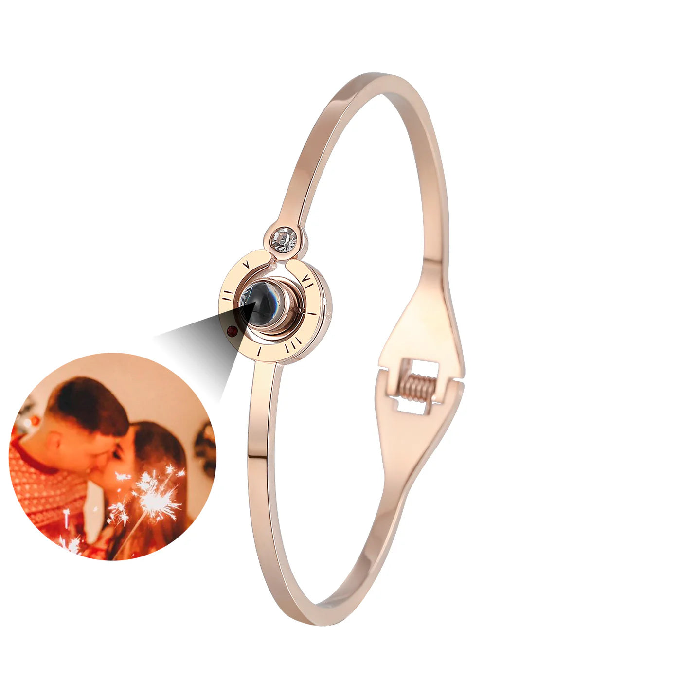 Joyful Photo Bangle Bracelet with Picture Inside