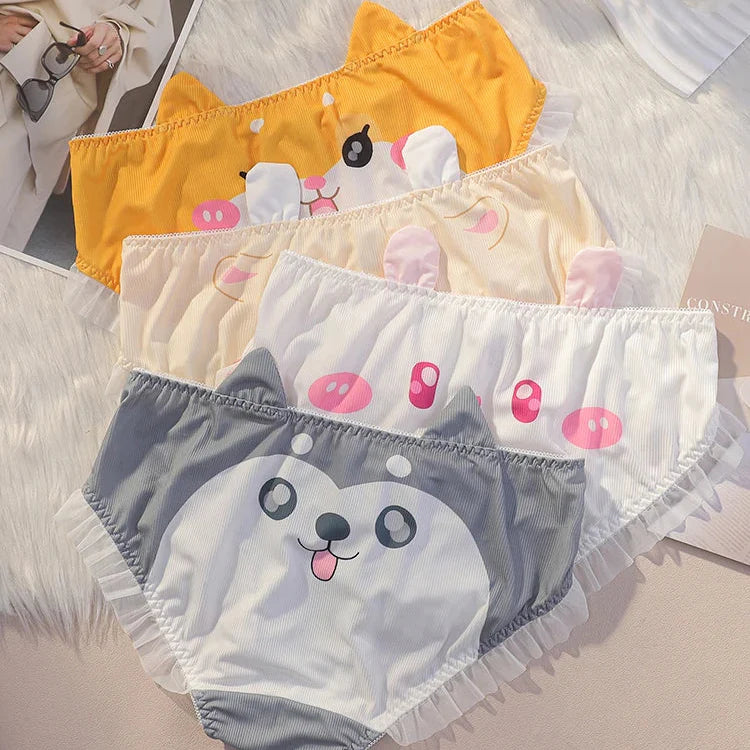 Matching Animal Face Print Couple Underwear – Smooth Lightweight Set