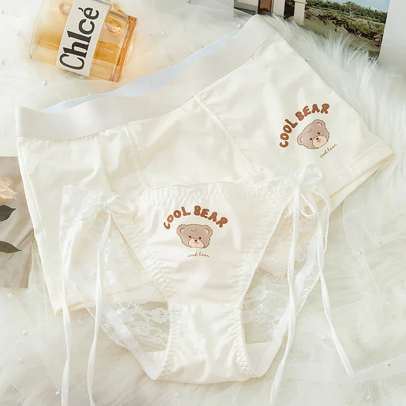 Cool Bear Matching Couples Underwear – Smooth Lightweight Set White
