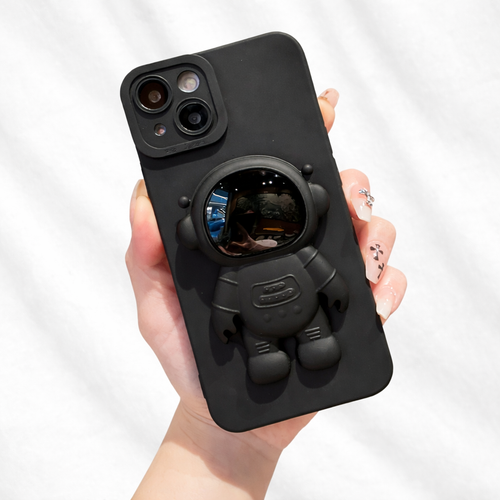 3D Astronaut iPhone Case – Durable Silicone Cover with Raised Lens Guard