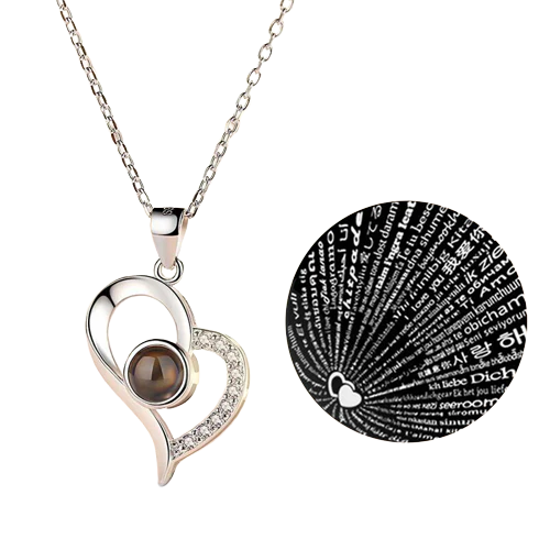 I Love You in 100 Languages Necklace – Romantic Projection Jewellery
