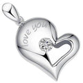 Silver Half Heart Necklace for Couples – Matching Set 1