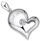 Silver Half Heart Necklace for Couples – Matching Set 1