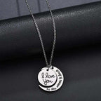 I Love You to the Moon and Back Couples Necklace – Matching Set Silver