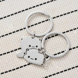 Cute Cat Couple Keychain Set – Adorable Matching Metal Keyrings for Partners