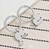 Cute Cat Couple Keychain Set – Adorable Matching Metal Keyrings for Partners