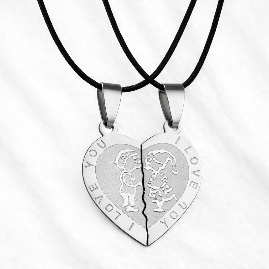 Couple Necklaces Interlocking Heart – Romantic Matching Set