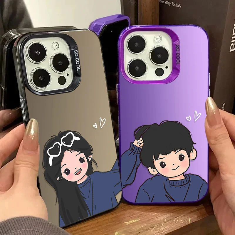 Kawaii Matching Couple Phone Cases – Adorable His and Hers iPhone Covers