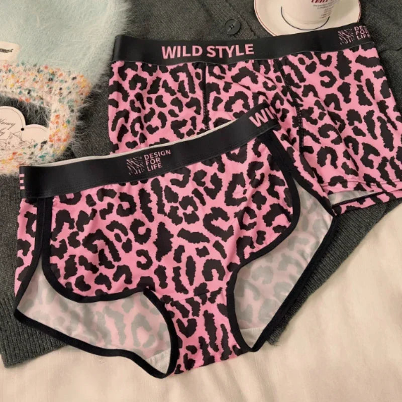 Pink Leopard Print Matching Couples Underwear – Smooth Lightweight Set