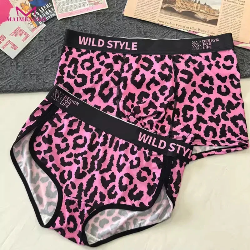 Pink Leopard Print Matching Couples Underwear – Smooth Lightweight Set D