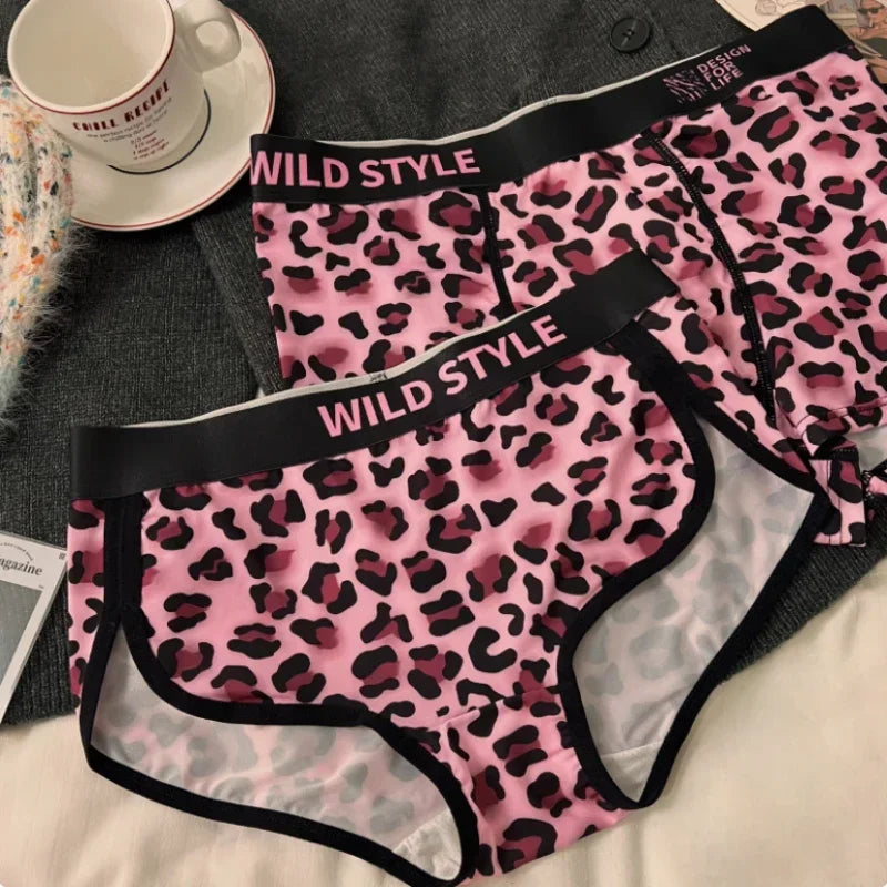 Pink Leopard Print Matching Couples Underwear – Smooth Lightweight Set C