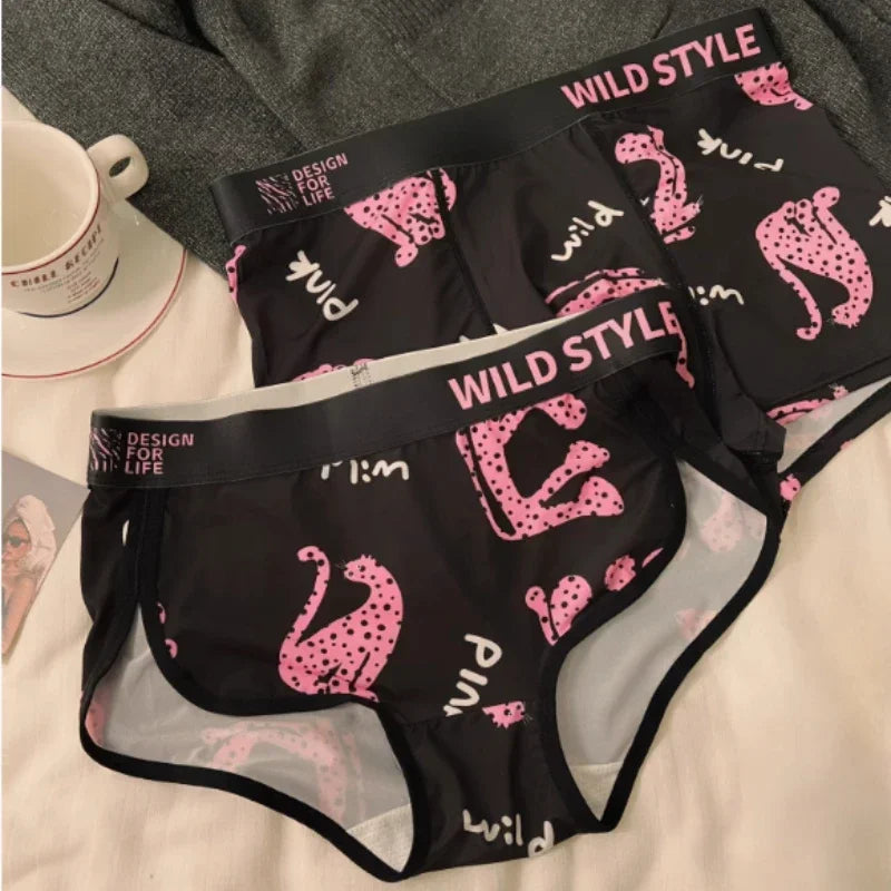 Pink Leopard Print Matching Couples Underwear – Smooth Lightweight Set B