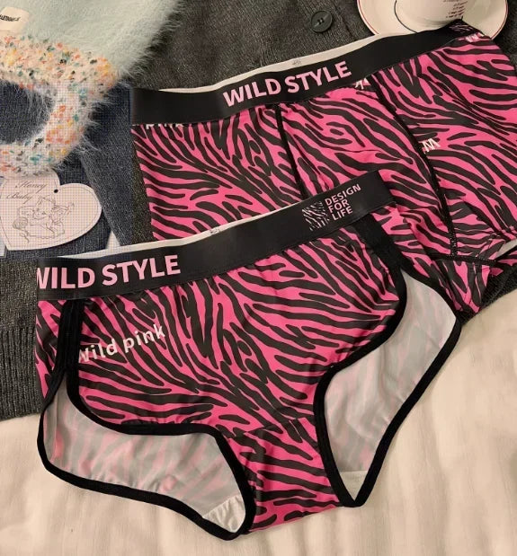 Pink Leopard Print Matching Couples Underwear – Smooth Lightweight Set A