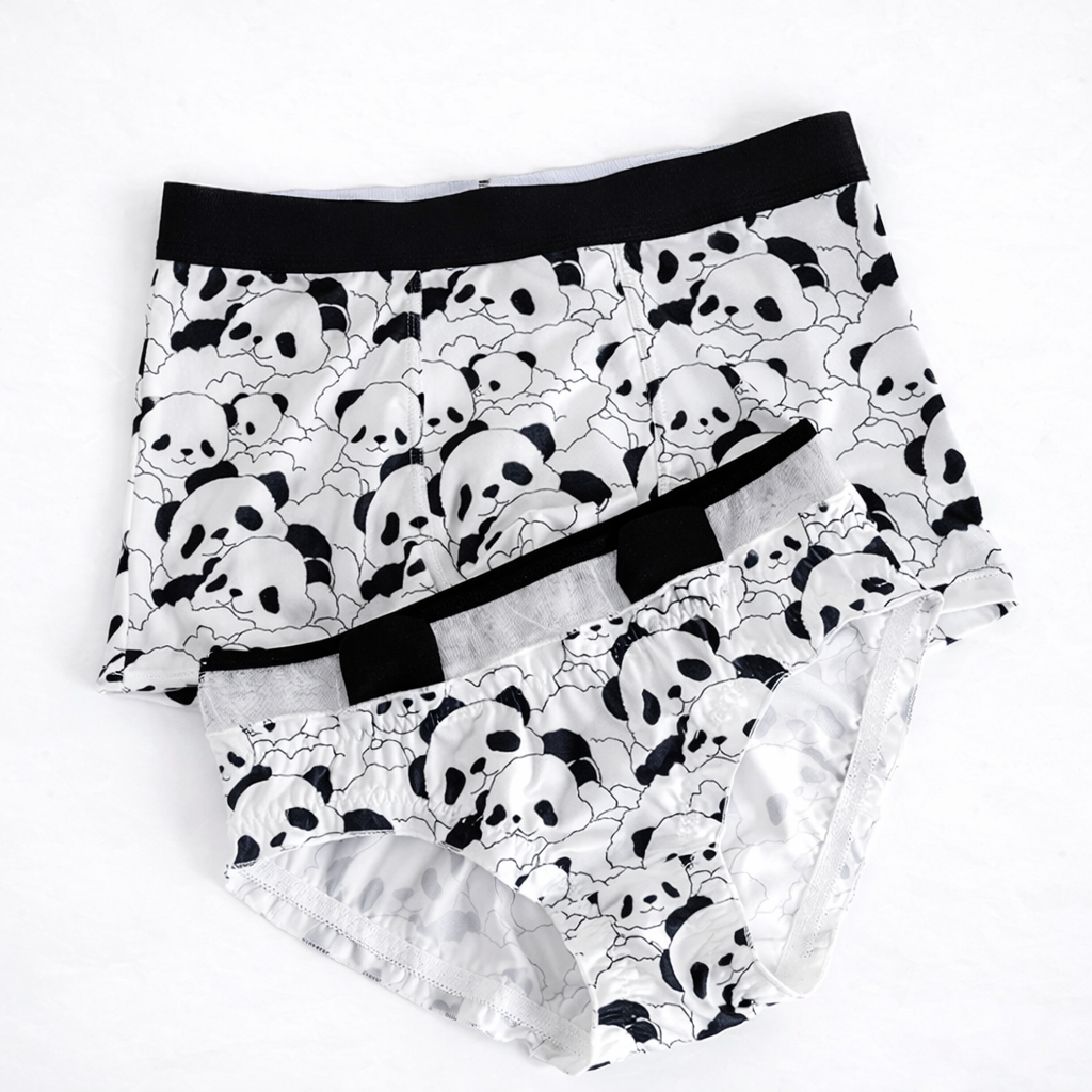 Couples Panda Print Matching Underwear – Smooth Lightweight Set