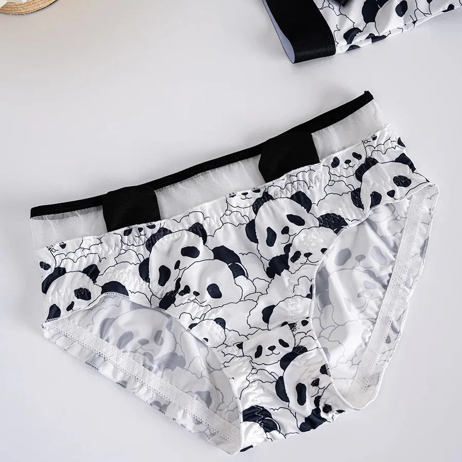 Couples Panda Print Matching Underwear – Smooth Lightweight Set Women M - Men XXXL
