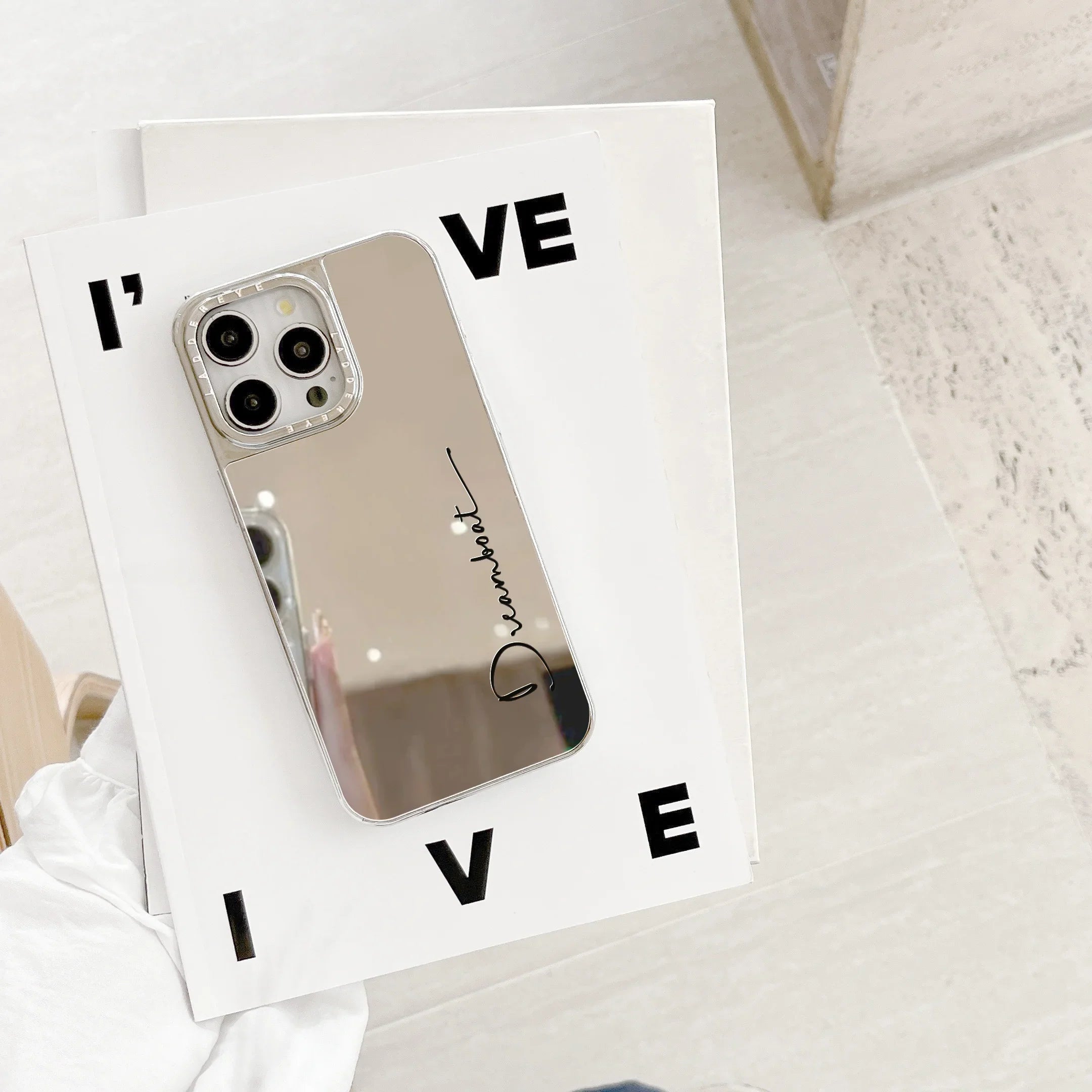 Custom Handwritten Name Mirror Phone Case – Chic Aesthetic Cover For iPhone 11 Pro