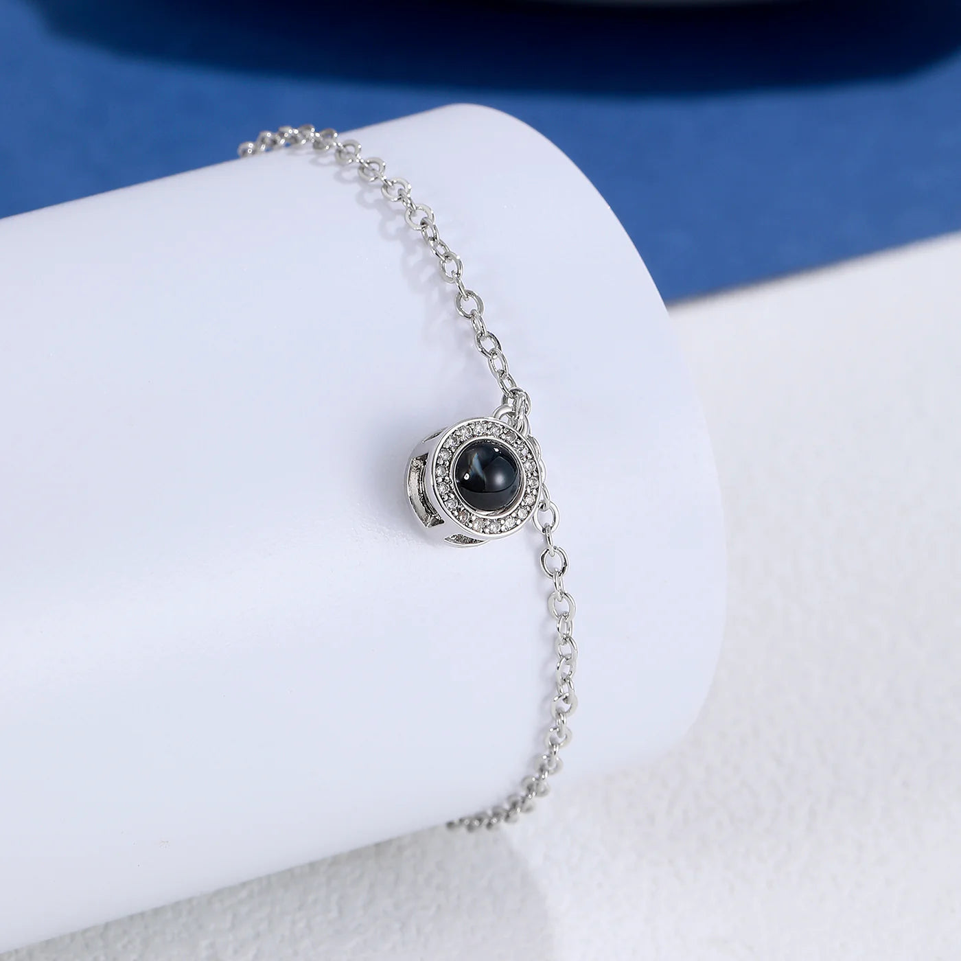 Radiant Halo Photo Projection Bracelet with Picture Inside