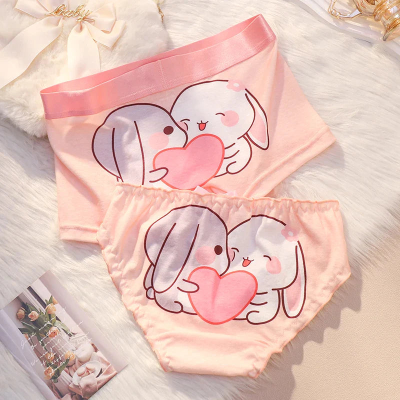 Cute Bunnies Couples Matching Underwear – Smooth Lightweight Set 4