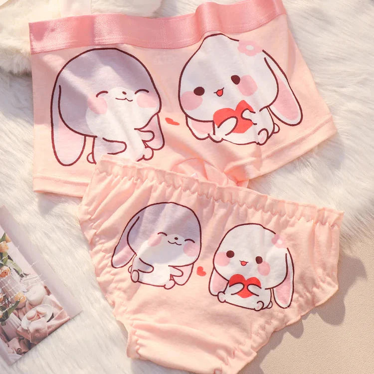 Cute Bunnies Couples Matching Underwear – Smooth Lightweight Set