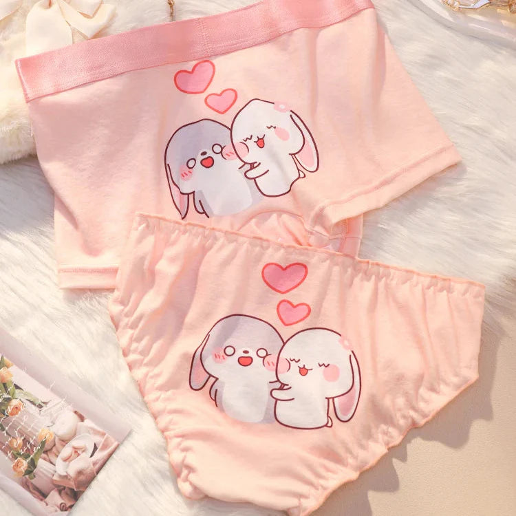 Cute Bunnies Couples Matching Underwear – Smooth Lightweight Set