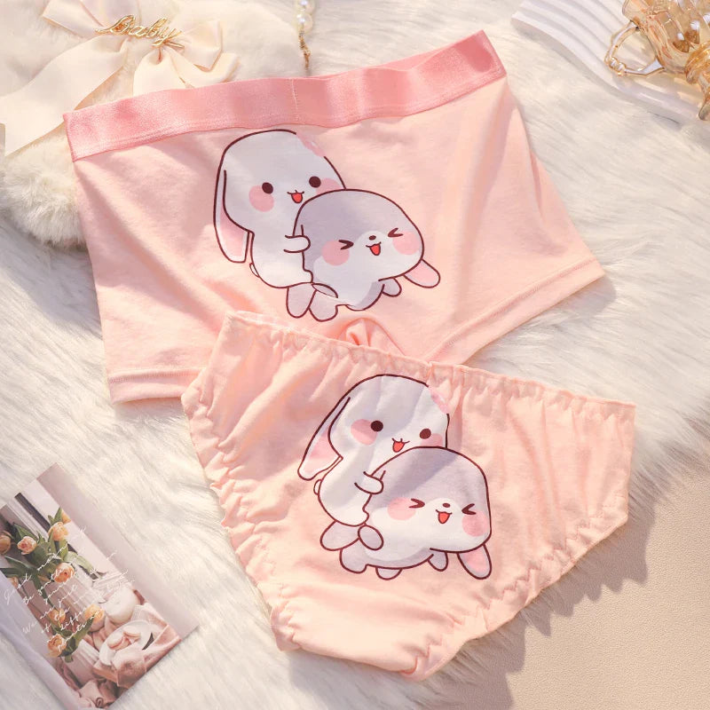 Cute Bunnies Couples Matching Underwear – Smooth Lightweight Set 3