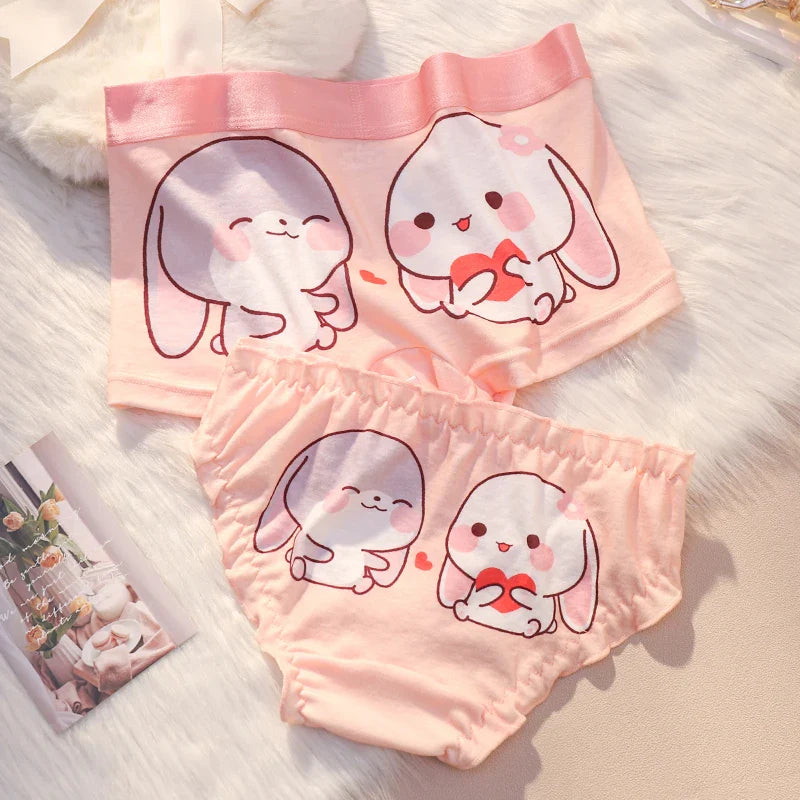 Cute Bunnies Couples Matching Underwear – Smooth Lightweight Set 2