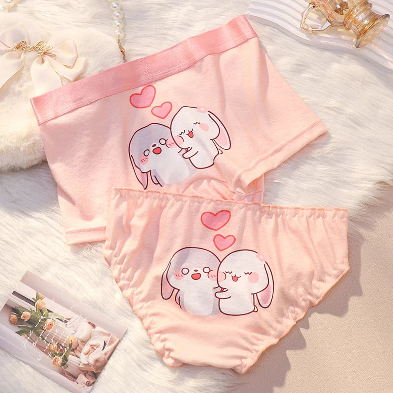 Cute Bunnies Couples Matching Underwear – Smooth Lightweight Set 1