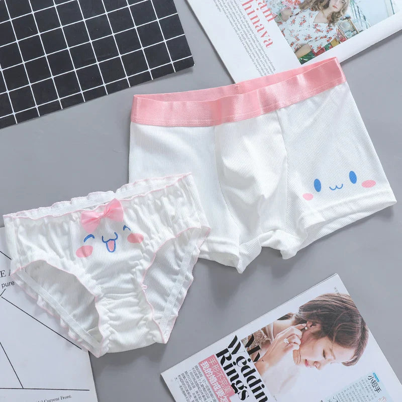 Cute Face Matching Underwear for Couples – Smooth Lightweight Set Pink