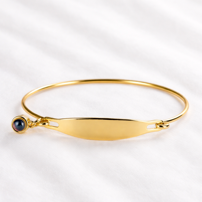 Echoes Engraved Photo Projection Bracelet with Picture Inside