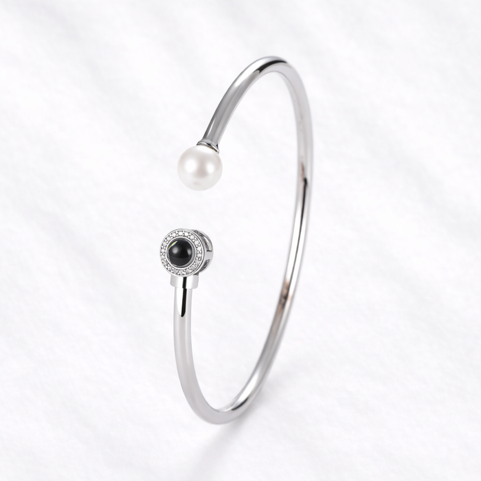 Elegance Pearl Photo Bracelet with Picture Inside