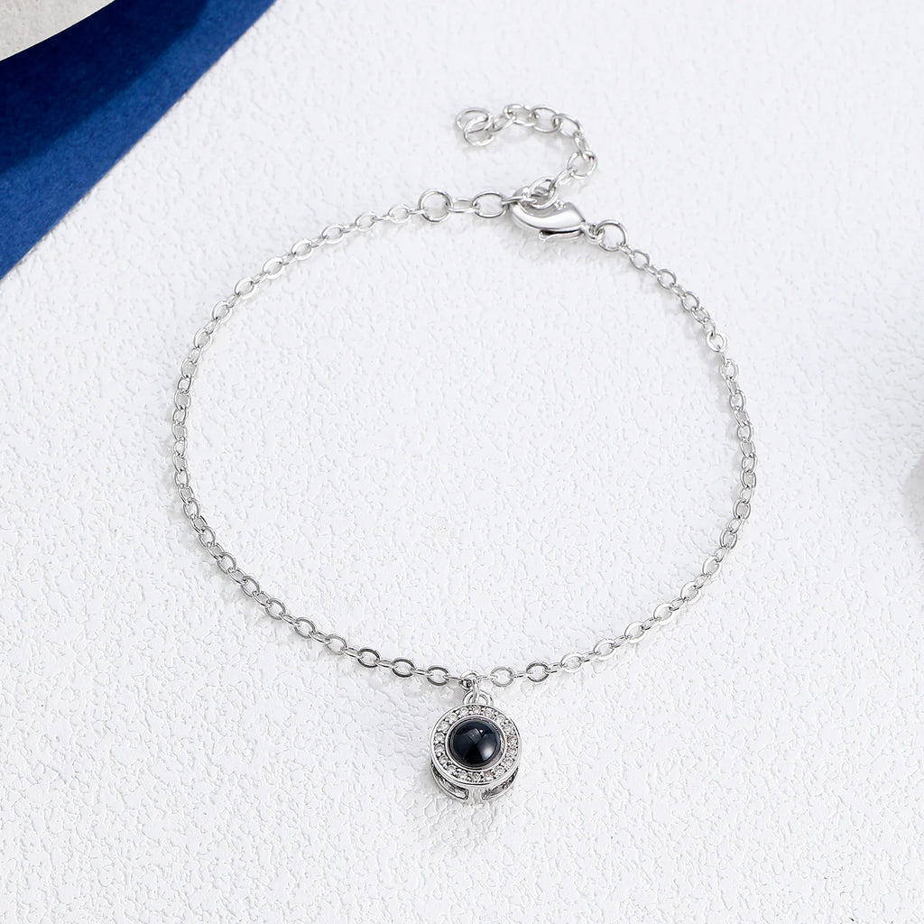 Radiant Halo Photo Projection Bracelet with Picture Inside