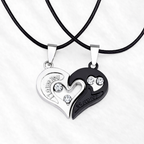 His and Hers Heart Necklace – Matching Couple Jewellery Set