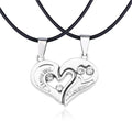 His and Hers Heart Necklace – Matching Couple Jewellery Set Silver