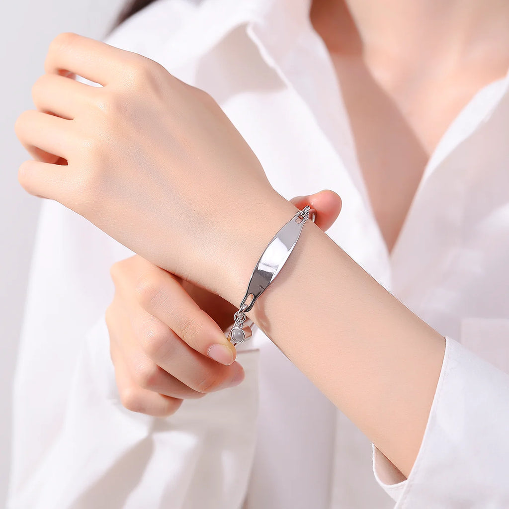 Echoes Engraved Photo Projection Bracelet with Picture Inside