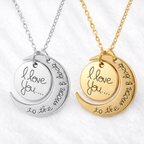 I Love You to the Moon and Back Couples Necklace – Matching Set