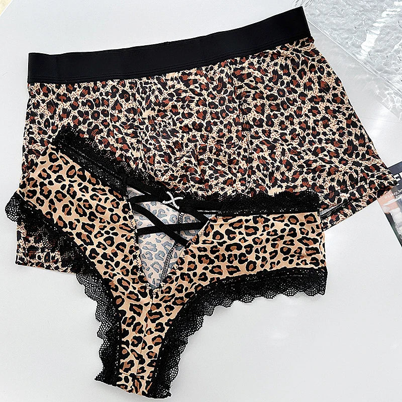 Leopard Print Couples Matching Underwear – Smooth Lightweight Set 1