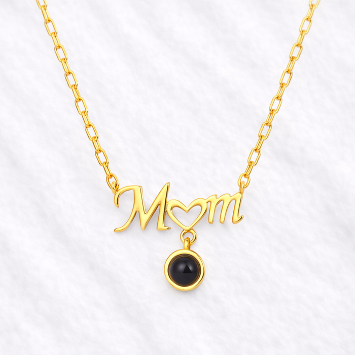 Love MOM Photo Projection Necklace with Picture Inside