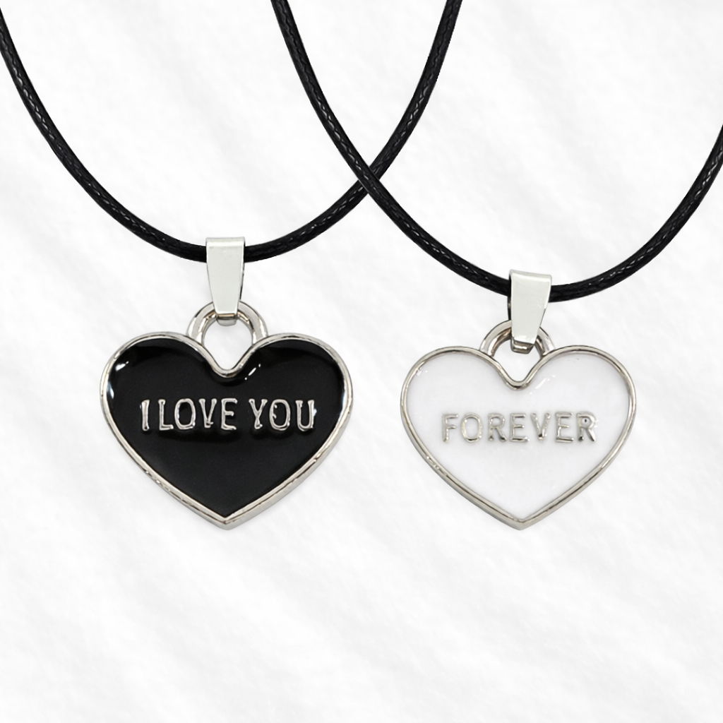 Love You Forever Couple Necklace – Romantic Matching Set
