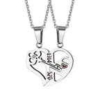 Matching Half Heart Necklaces for Couples – Romantic Jewellery Set Silver