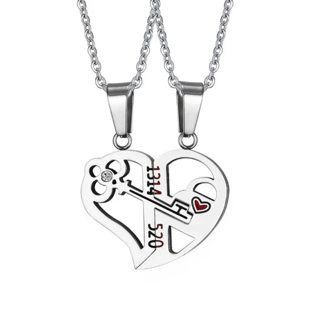 Matching Half Heart Necklaces for Couples – Romantic Jewellery Set Silver