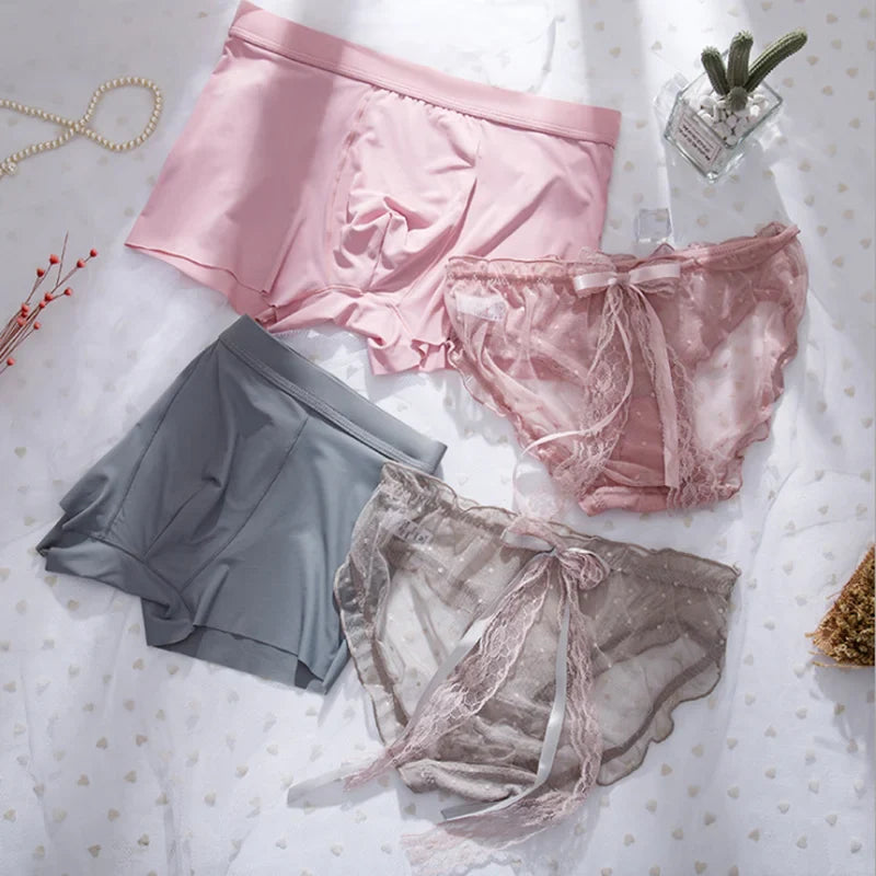 Pink Matching Couples Underwear Sets – Premium Cotton Comfort