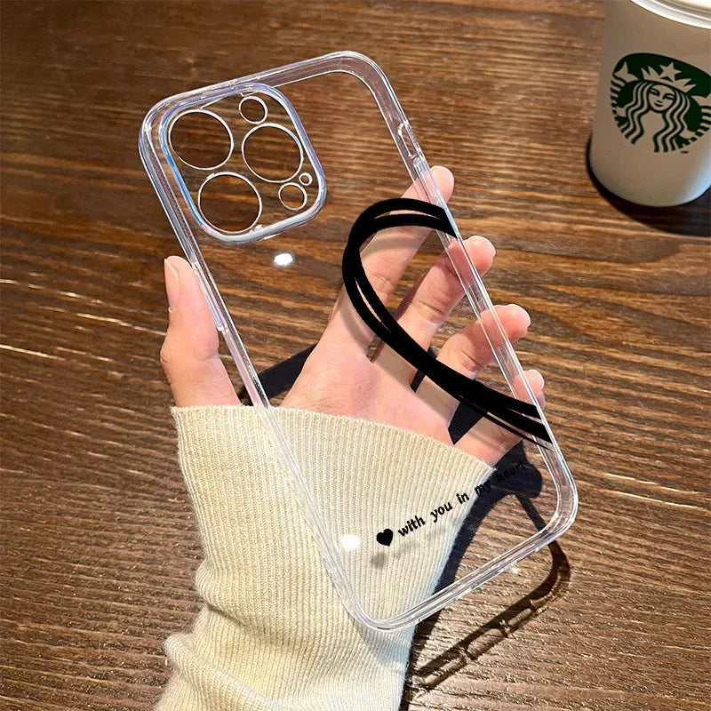 Minimalist Split Heart Couple Phone Case Set – Cute Matching iPhone Cases for Two 1