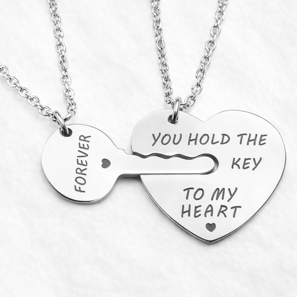 Matching Lock and Key Necklaces for Couples