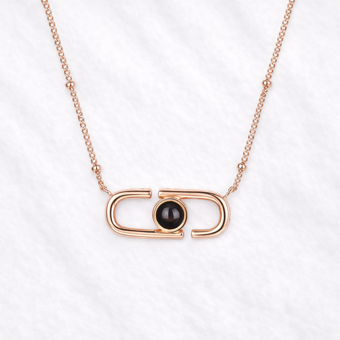 Paperclip Projection Photo Necklace with Picture Inside