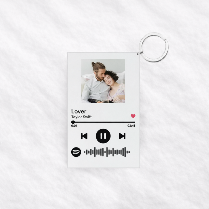 Personalised Spotify Song Photo Keyring with Custom Image & Music Code
