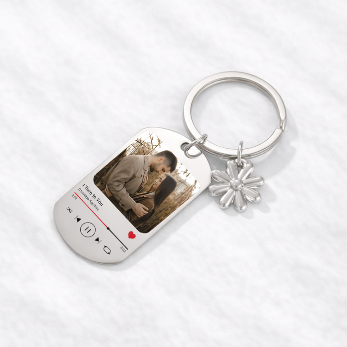 Personalized Song & Photo Keychain – Custom Spotify Inspired Music Gift