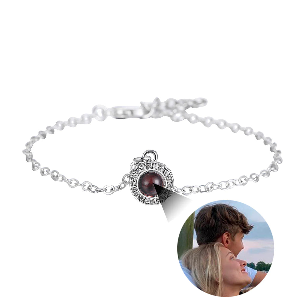 Radiant Halo Photo Projection Bracelet with Picture Inside