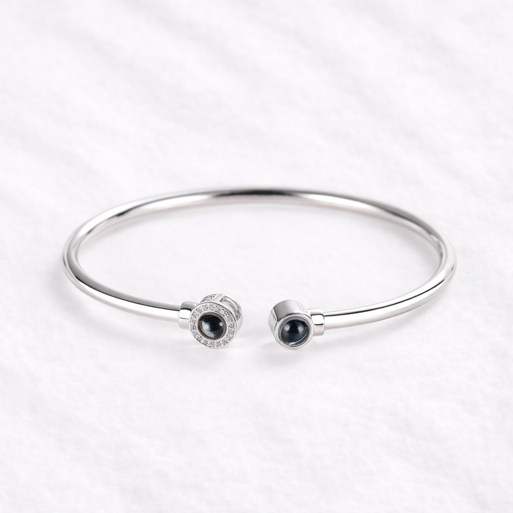 Soulmate Photo Bangle Bracelet with Picture Inside