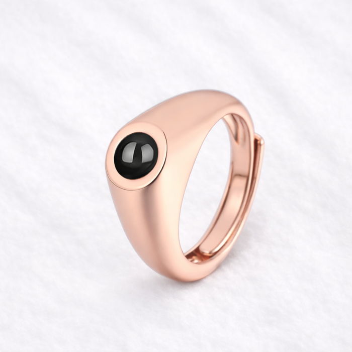Photo Projection Raised Ring with Picture Inside